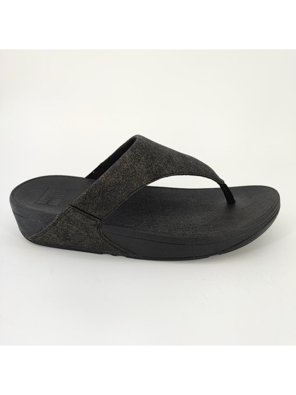 Fitflop Lulu Shimmerlux Women’s 11 Sandal Textile Black Toe Post EU9-090